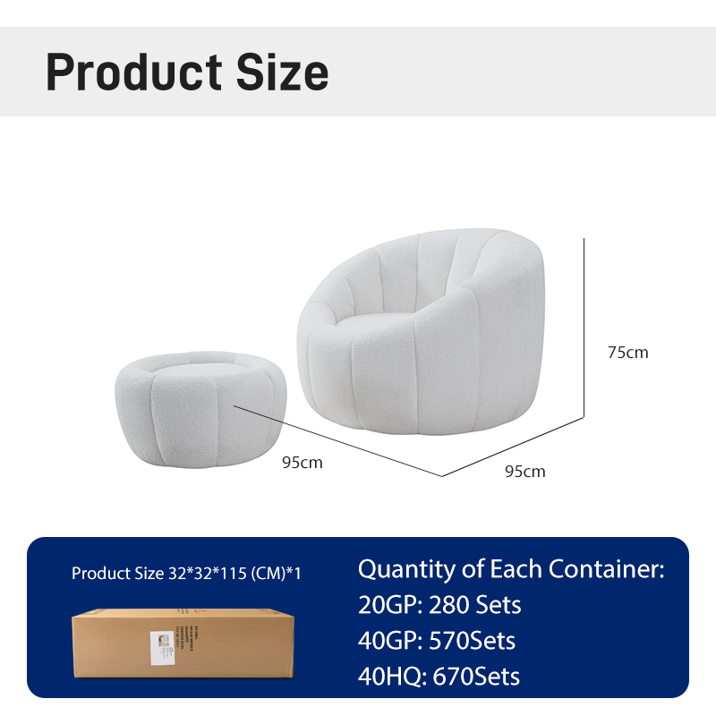 CXACXC™ Teddy Pumpkin Cloud Chair product view 2