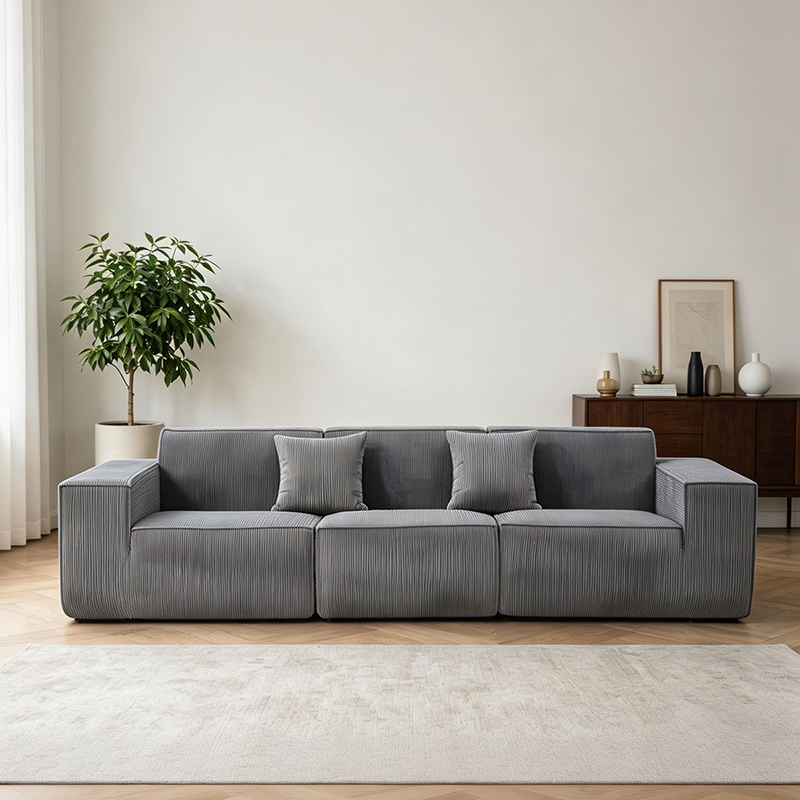 CXACXC™ Corduroy Sectional Cloud Sofa with Ottoman product view 2