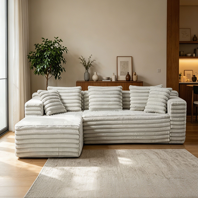 CXACXC™ Corduroy Floor Sectional Cloud Sofa product view 3