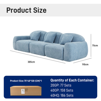 CXACXC™ Segmented 3-Seater Cloud Sofa product view 1