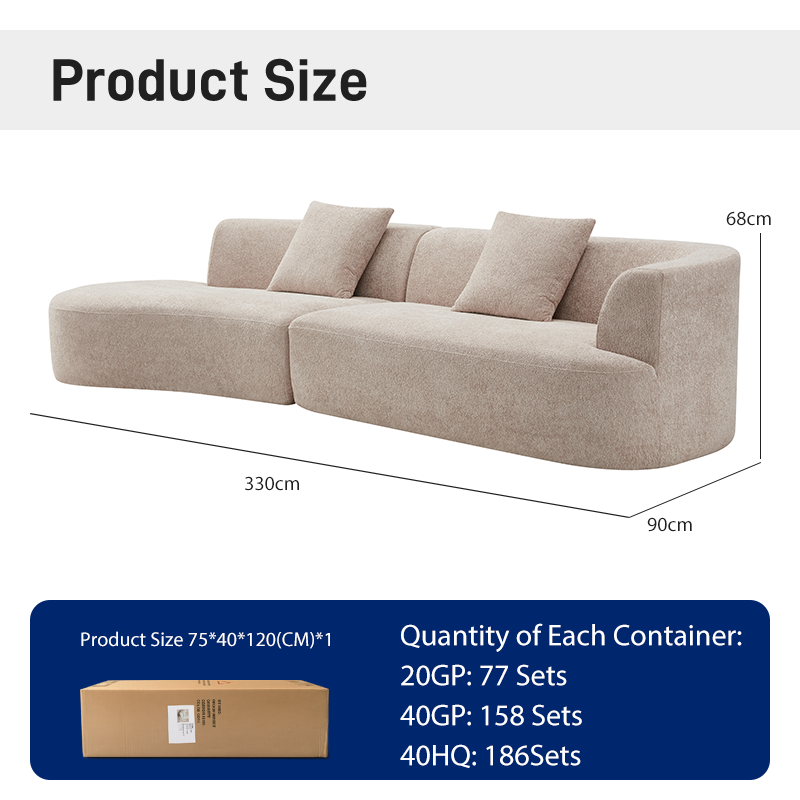 CXACXC™ Corduroy L-Shaped Modular Cloud Sofa product view 1