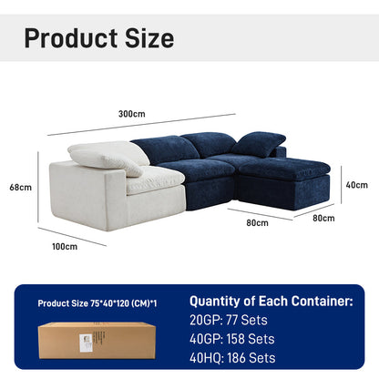 CXACXC™ Overstuffed L-Shaped Cloud Sofa product view 1