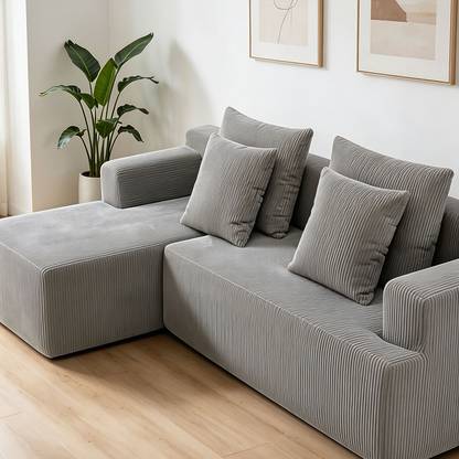 CXACXC™ Compact L-Shaped Corduroy Cloud Sofa product view 3