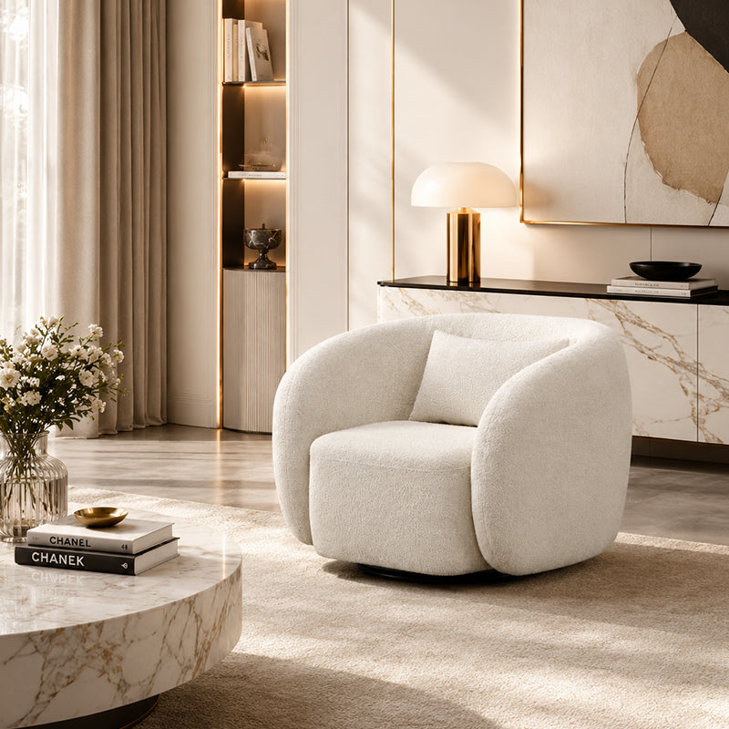 CXACXC™ White Boucle Arc Cloud Chair product view 2