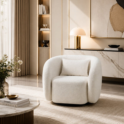 CXACXC™ White Boucle Arc Cloud Chair product view 3