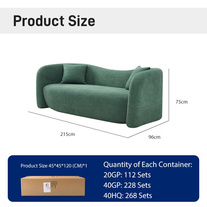 CXACXC™ Green 3-Seater Cloud Sofa product view 1
