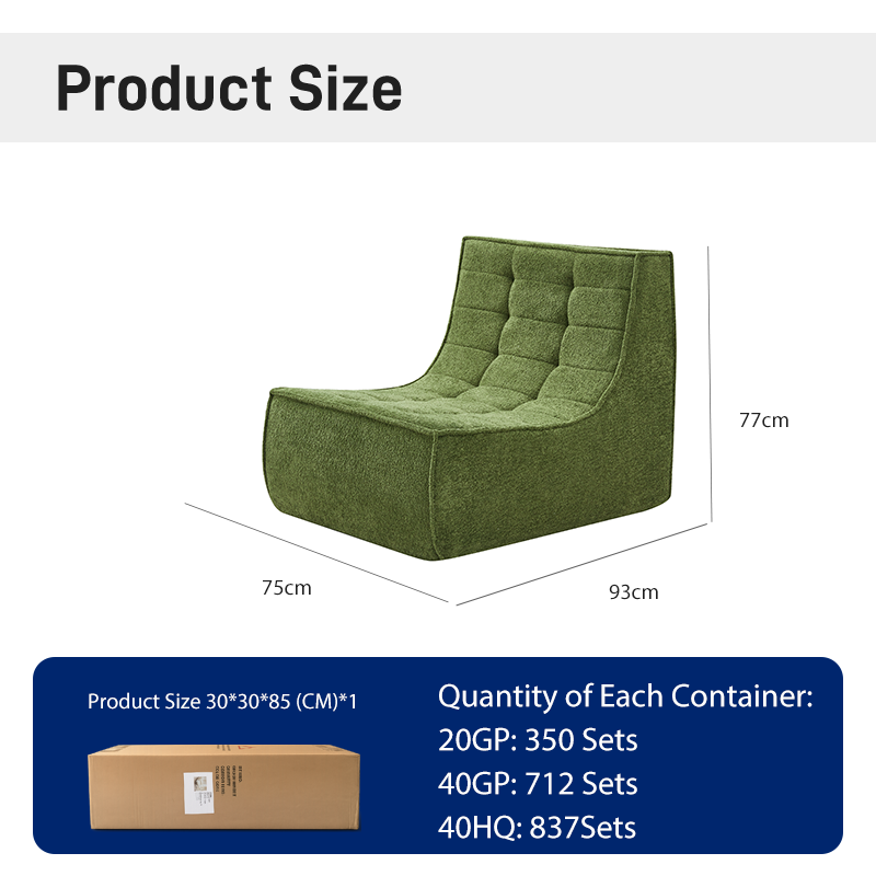 CXACXC™ Green Armless Cloud Chair product view 1