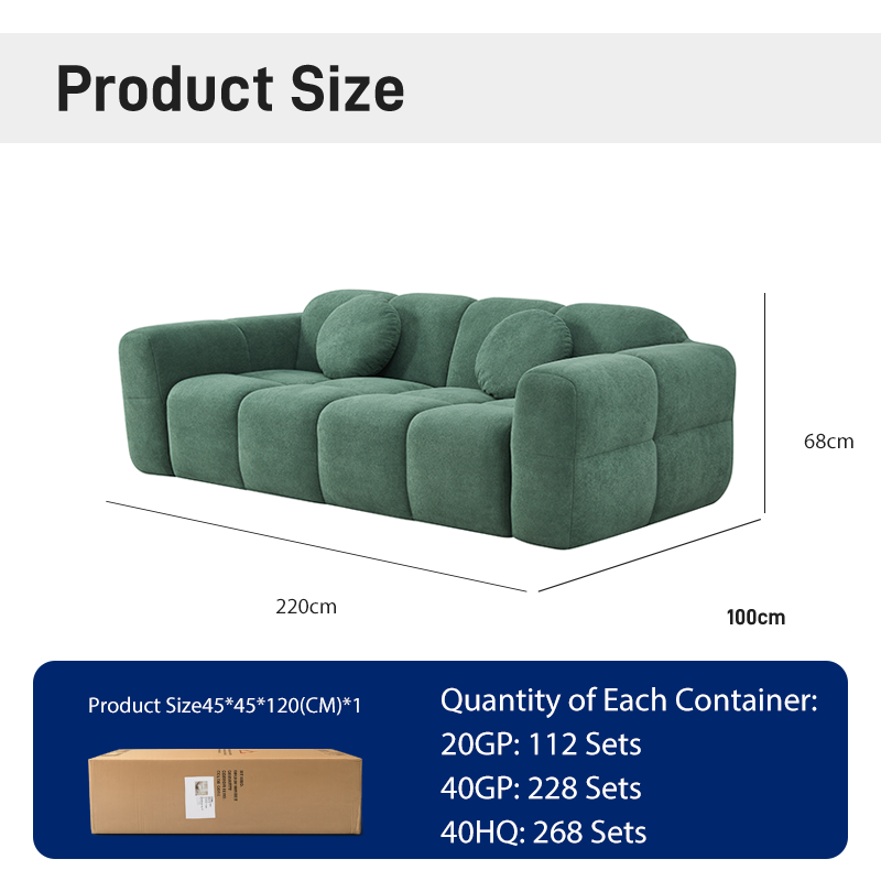 CXACXC™ Green Modular Pillow Cloud Sofa product view 1