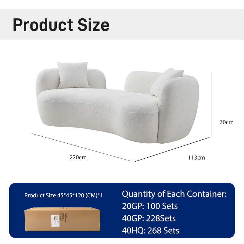 CXACXC™ Curved Fabric Cloud Sofa product view 1
