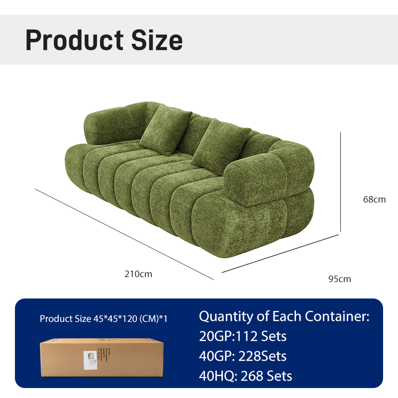 CXACXC™ Green Puffer Modular Cloud Sofa product view 1