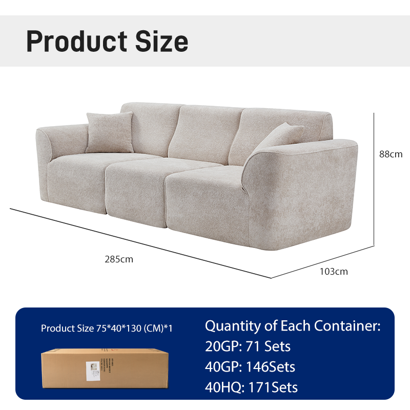 CXACXC™ 3-Seater Modular Cloud Sofa product view 1