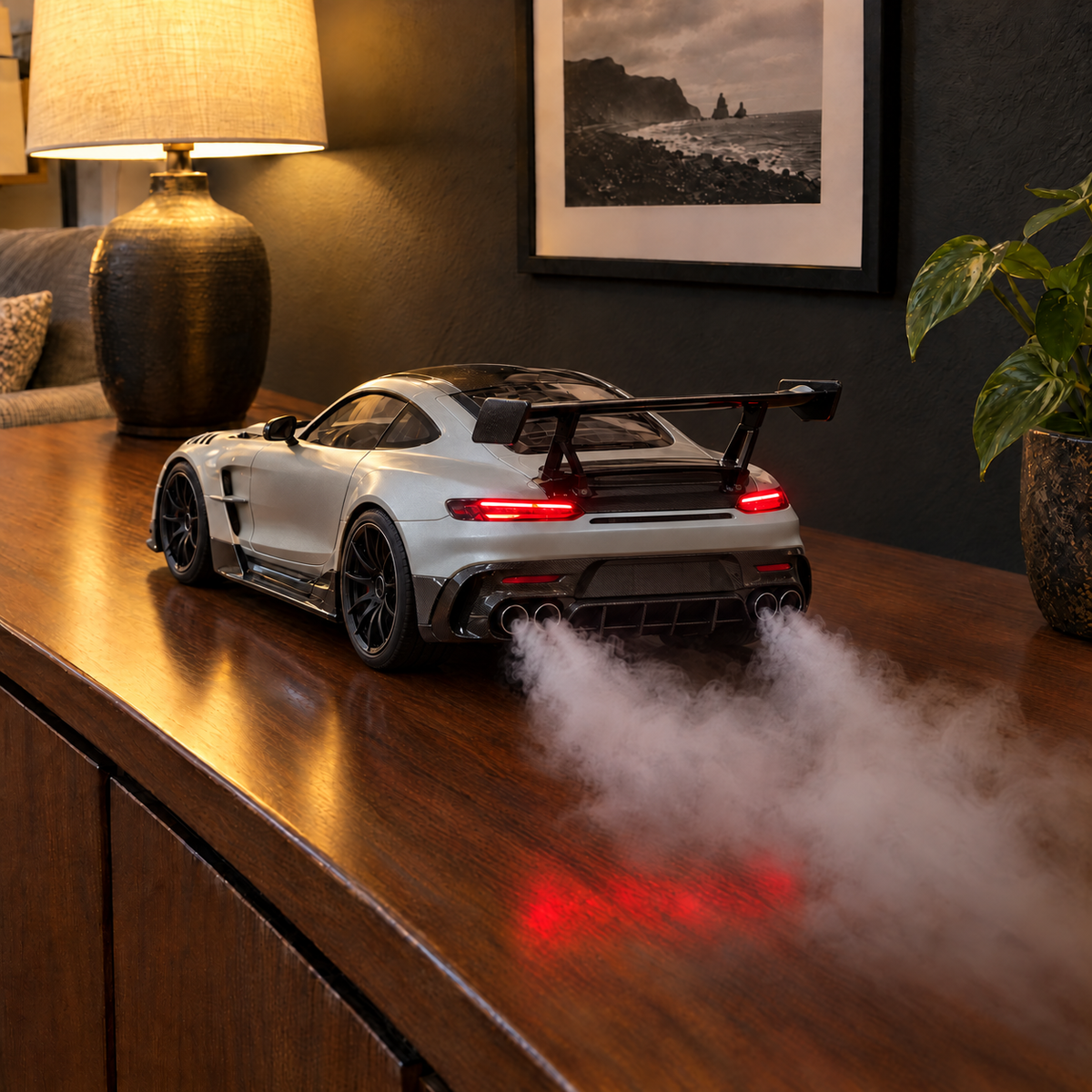 Silver AMG GT Black Series - rear view